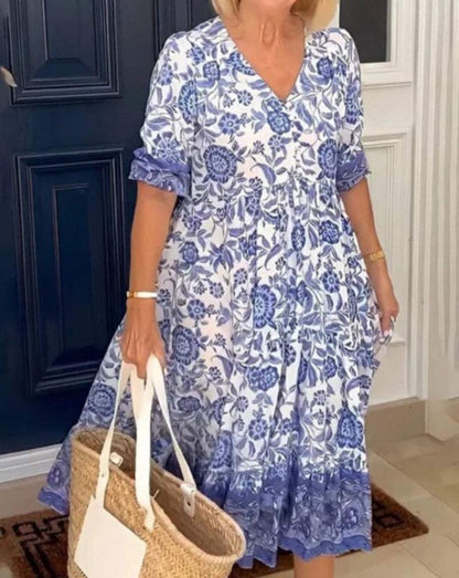 elegancka sukienka w kwiaty